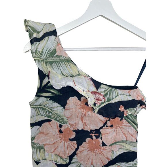 Ann Taylor Petites XXSP One Shoulder Floral Top Blouse Summer Casual - Picture 10 of 12